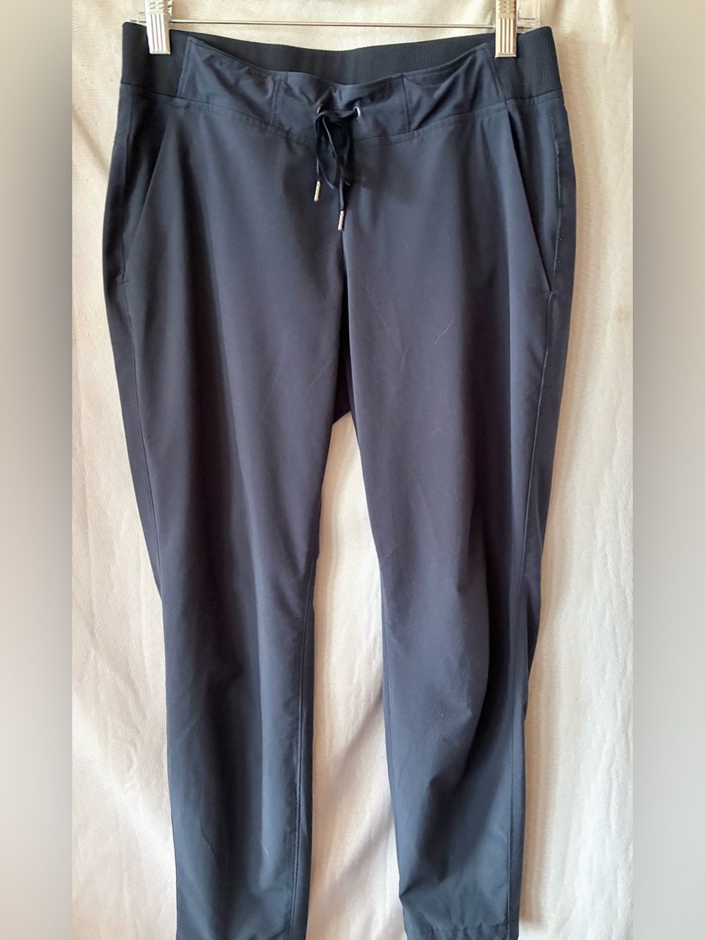 Athleta Blue Moisture Wick Pants Sz 6P Drawerstring waist Zip Pockets Gorpcore